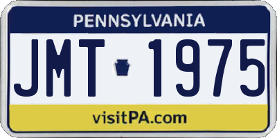 PA license plate JMT1975