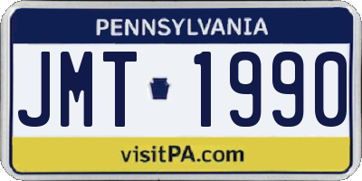PA license plate JMT1990