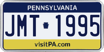 PA license plate JMT1995