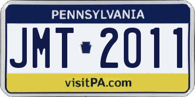 PA license plate JMT2011