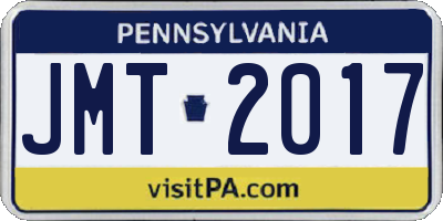 PA license plate JMT2017