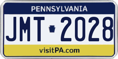 PA license plate JMT2028