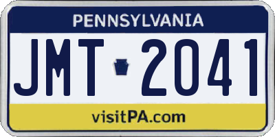 PA license plate JMT2041