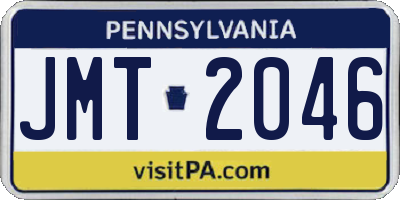 PA license plate JMT2046