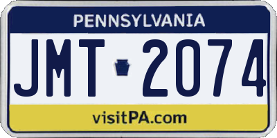 PA license plate JMT2074