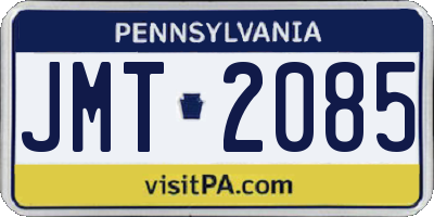 PA license plate JMT2085