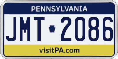 PA license plate JMT2086