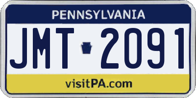 PA license plate JMT2091