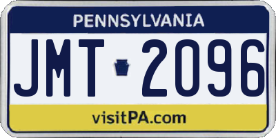 PA license plate JMT2096