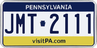 PA license plate JMT2111