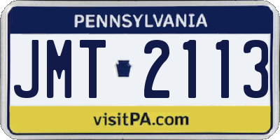 PA license plate JMT2113