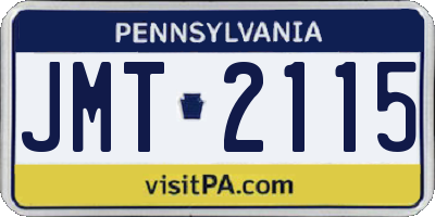 PA license plate JMT2115