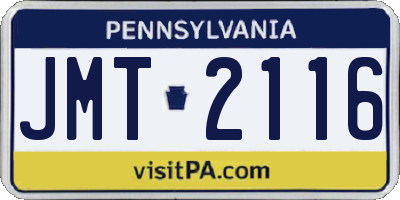 PA license plate JMT2116