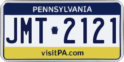 PA license plate JMT2121