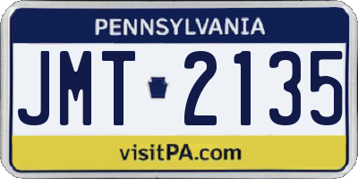 PA license plate JMT2135