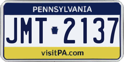 PA license plate JMT2137