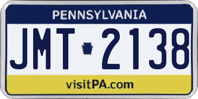 PA license plate JMT2138