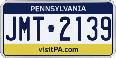 PA license plate JMT2139