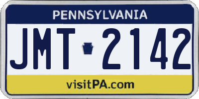 PA license plate JMT2142