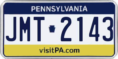 PA license plate JMT2143