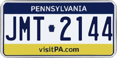 PA license plate JMT2144
