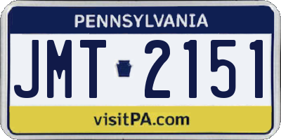 PA license plate JMT2151