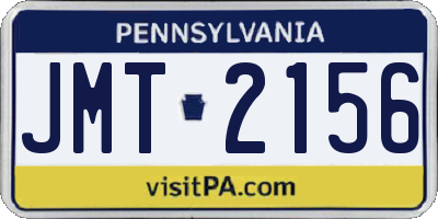 PA license plate JMT2156