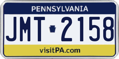 PA license plate JMT2158