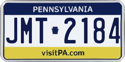 PA license plate JMT2184