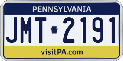 PA license plate JMT2191