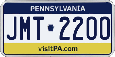 PA license plate JMT2200