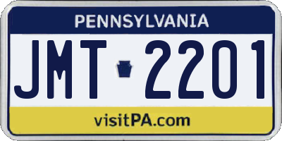 PA license plate JMT2201
