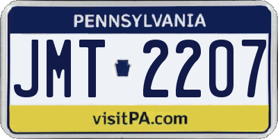 PA license plate JMT2207
