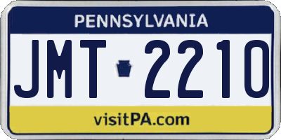 PA license plate JMT2210