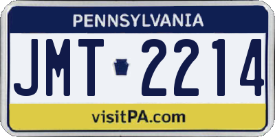 PA license plate JMT2214