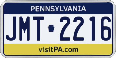 PA license plate JMT2216