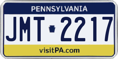 PA license plate JMT2217