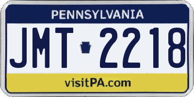 PA license plate JMT2218