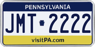 PA license plate JMT2222