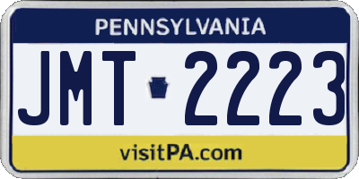 PA license plate JMT2223