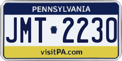 PA license plate JMT2230