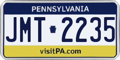 PA license plate JMT2235