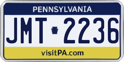 PA license plate JMT2236