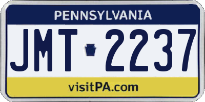 PA license plate JMT2237