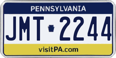 PA license plate JMT2244