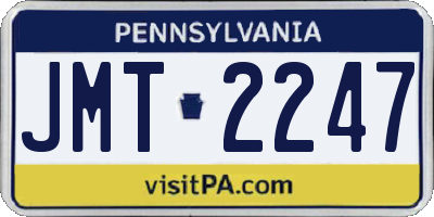 PA license plate JMT2247