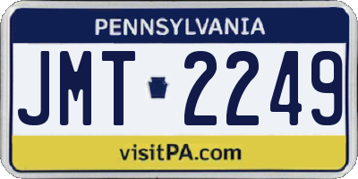 PA license plate JMT2249