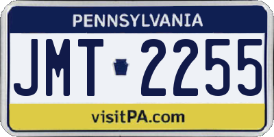 PA license plate JMT2255