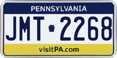 PA license plate JMT2268