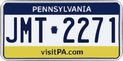 PA license plate JMT2271